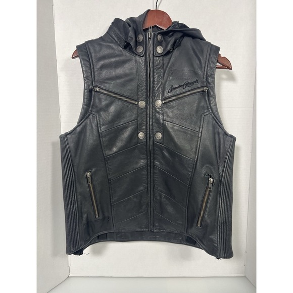 Speed and Strength Jackets & Blazers - Speed And Strength Hell's Belles Leather Hoodie Vest Women's LARGE Black